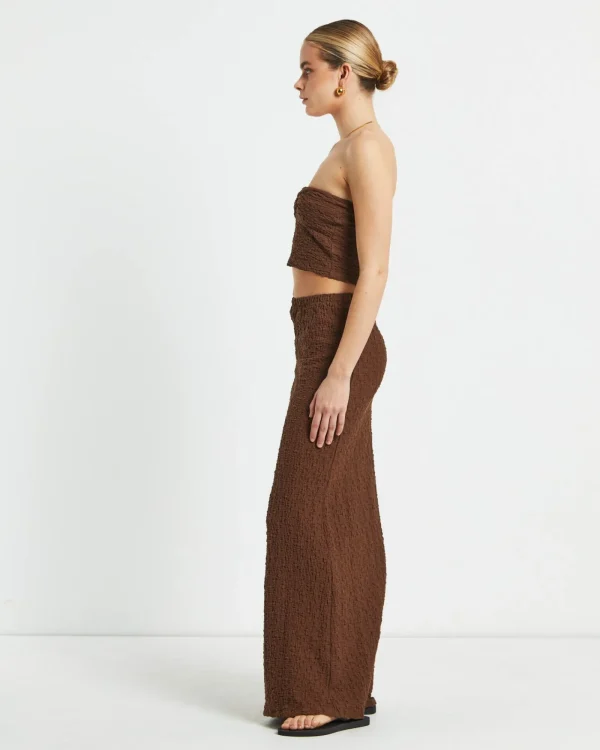 Flash Sale SUBTITLED Skyla Texture Twist Bandeau Top In Hazelnut Brown