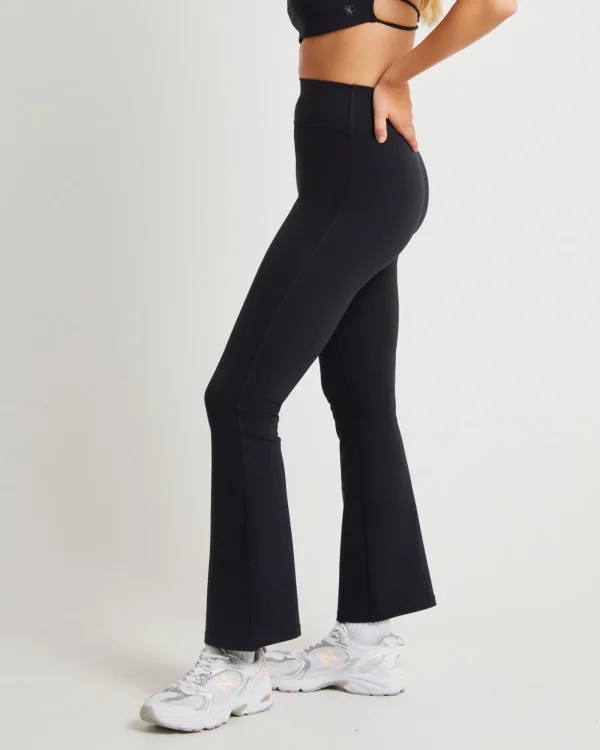 Discount SUBTITLED SPORTS CLUB Slightly Flared Tights Black