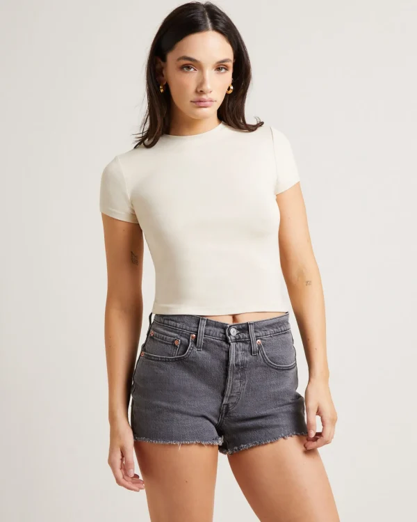 Online GENERAL PANTS CO. BASICS Slinky Fitted Tee In Vintage Stone