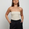 Online GENERAL PANTS CO. BASICS Slinky Strapless Top In Vintage Stone
