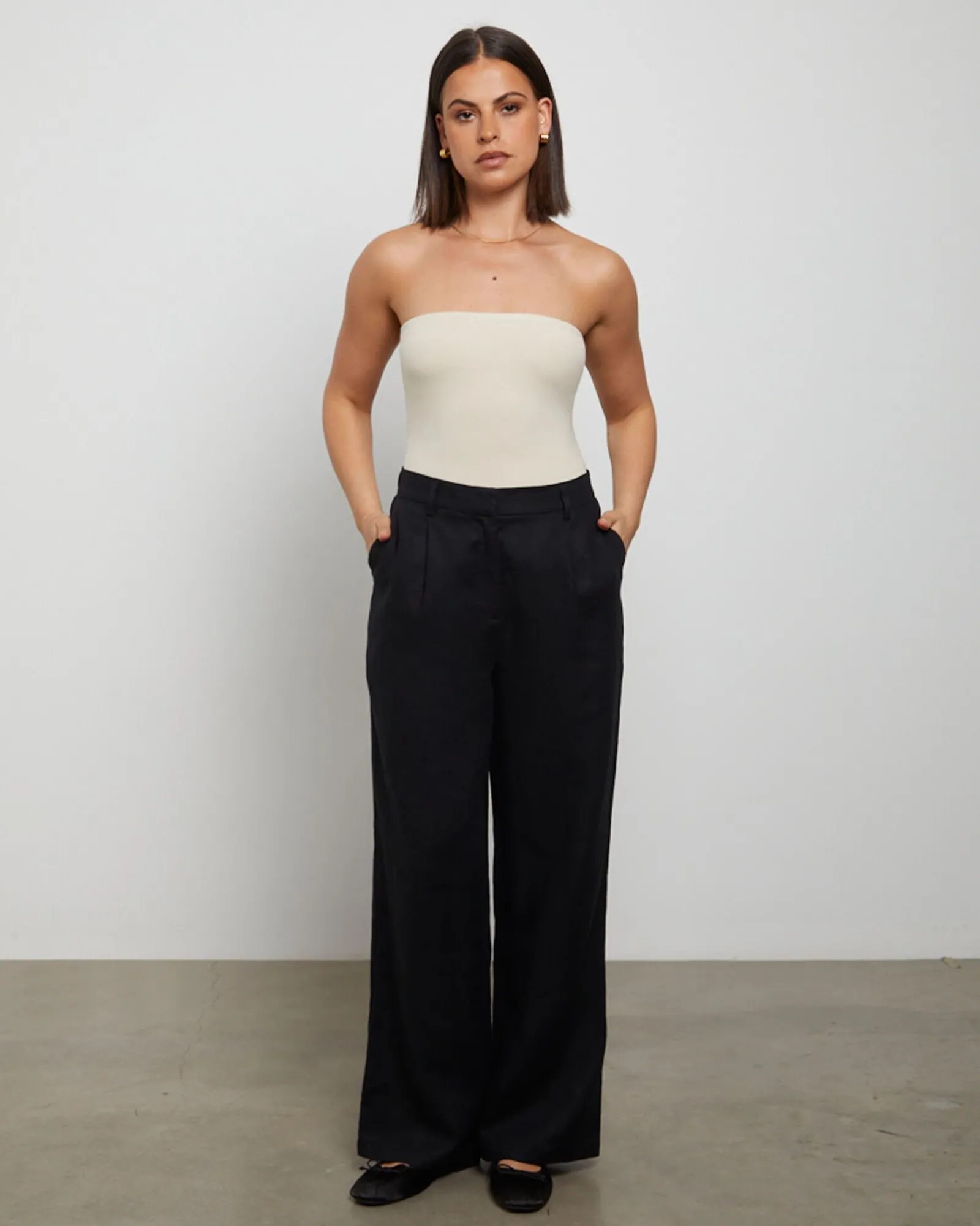 slinky_strapless_top_in_v_2.webp Online GENERAL PANTS CO. BASICS Slinky Strapless Top In Vintage Stone