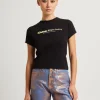Outlet CALVIN KLEIN Slogan Fitted Tee Black