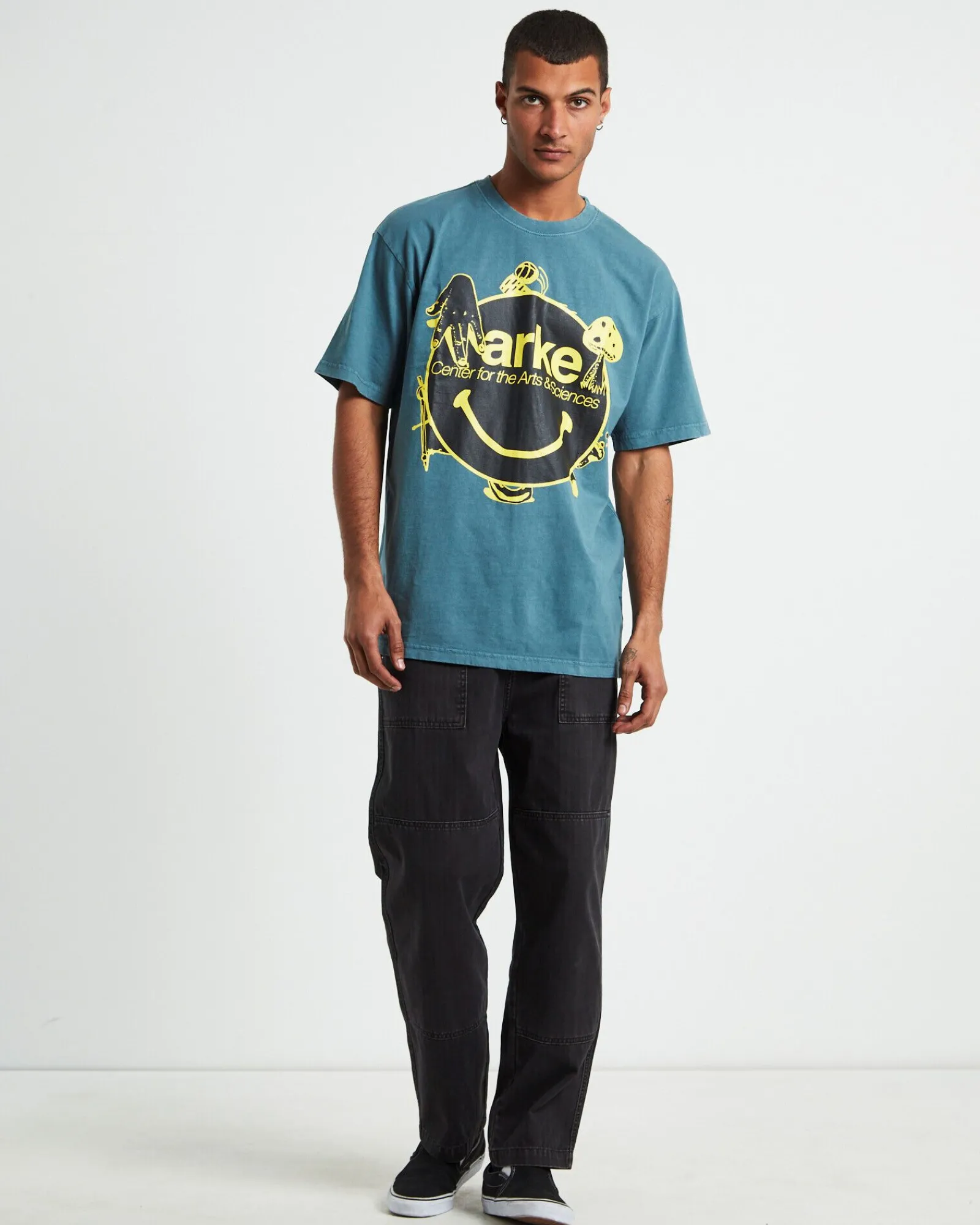smiley_arts__sciences_tsh_2.webp Best Sale MARKET Smiley Arts & Sciences T-Shirt Sage Green