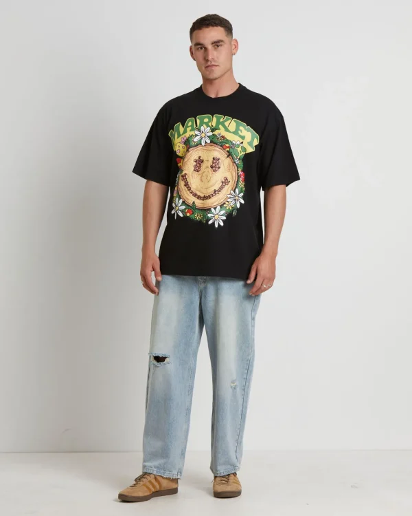 Best MARKET Smiley Decomposition Short Sleeve T-Shirt In Vintage Black