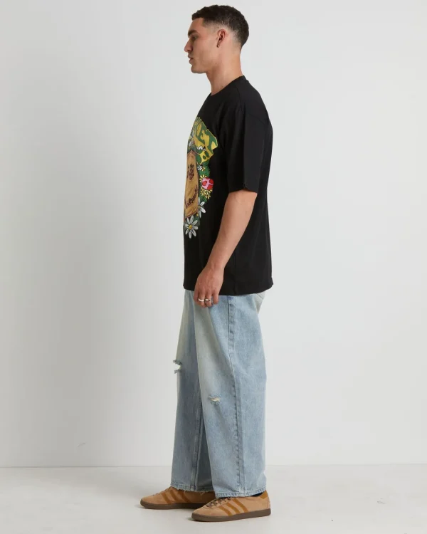 Best MARKET Smiley Decomposition Short Sleeve T-Shirt In Vintage Black