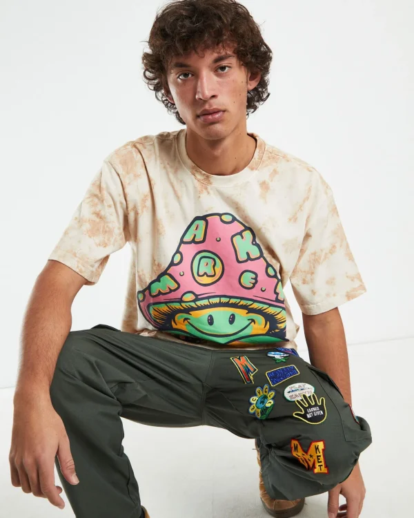 Discount MARKET Smiley Guide T-Shirt Rust Tie Dye
