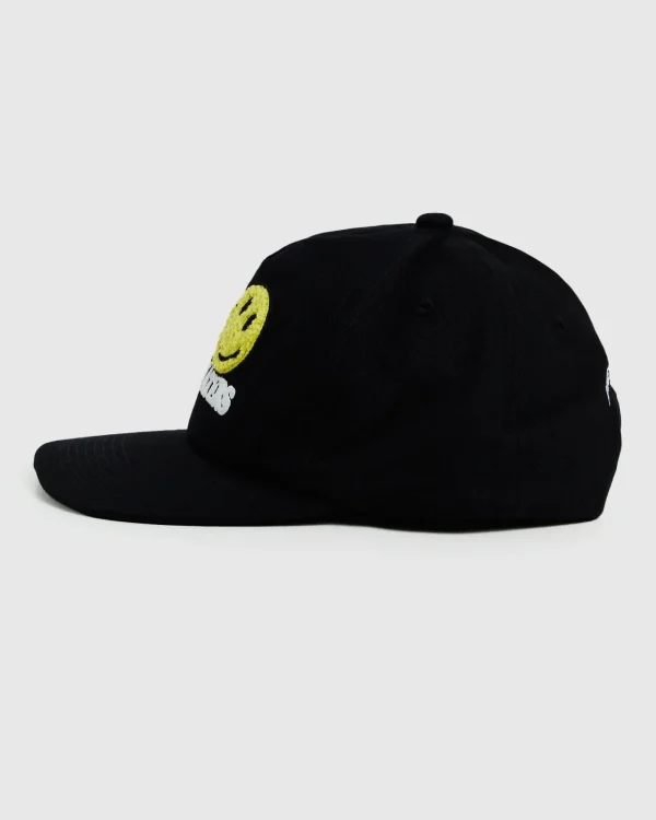 Best MARKET Smiley Haters 5 Panel Hat Vintage Black