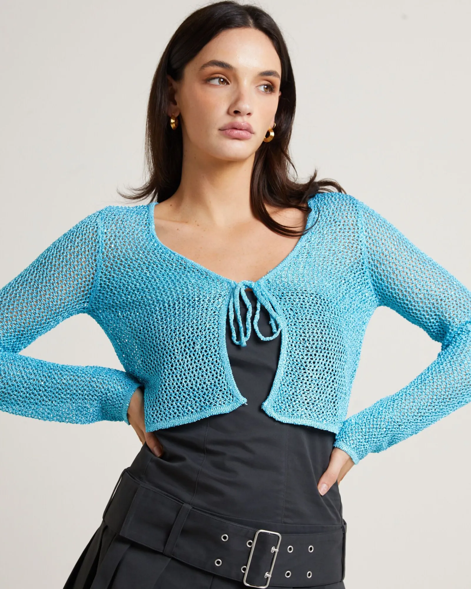 sofia_sequin_long_sleeve__4.webp Discount ALICE IN THE EVE Sofia Sequin Long Sleeve Cover Up In Aqua