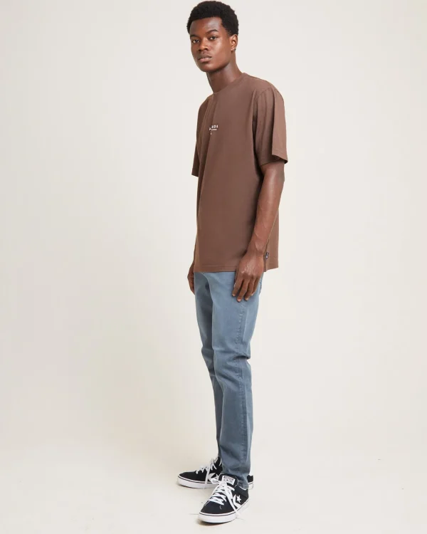 New AFENDS Space Recycled Retro Fit Short Sleeve T-Shirt Coffee