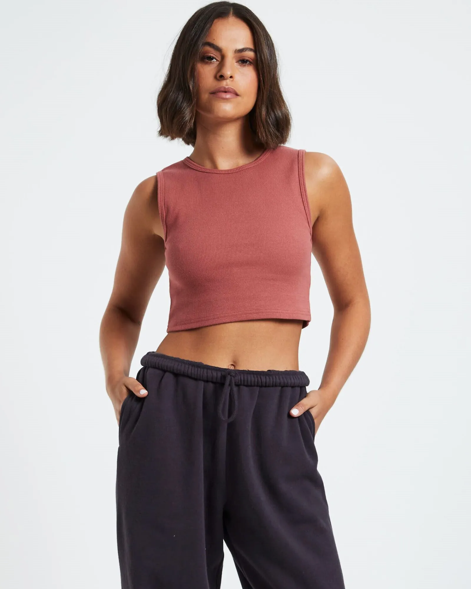 sports_rib_tank_top_brick_1.webp Outlet GENERAL PANTS CO. BASICS Sports Rib Tank Top Brick Red