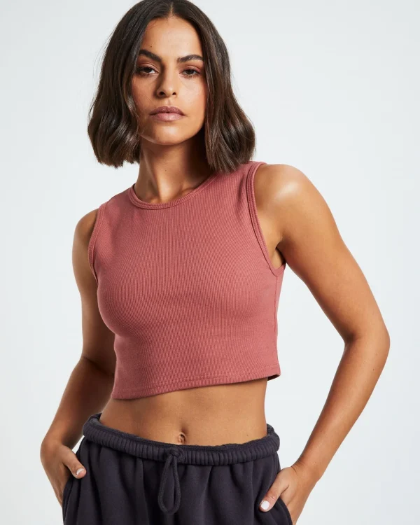 Outlet GENERAL PANTS CO. BASICS Sports Rib Tank Top Brick Red