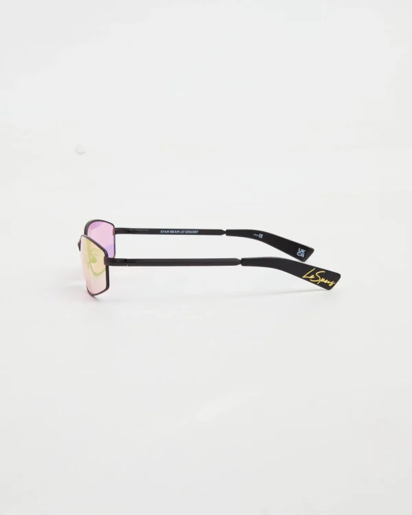 Flash Sale LE SPECS Star Beam Sunglasses In Matte Black/Pink Mirror