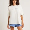 Cheap SUBTITLED State Linen Oversized T-Shirt In Cream