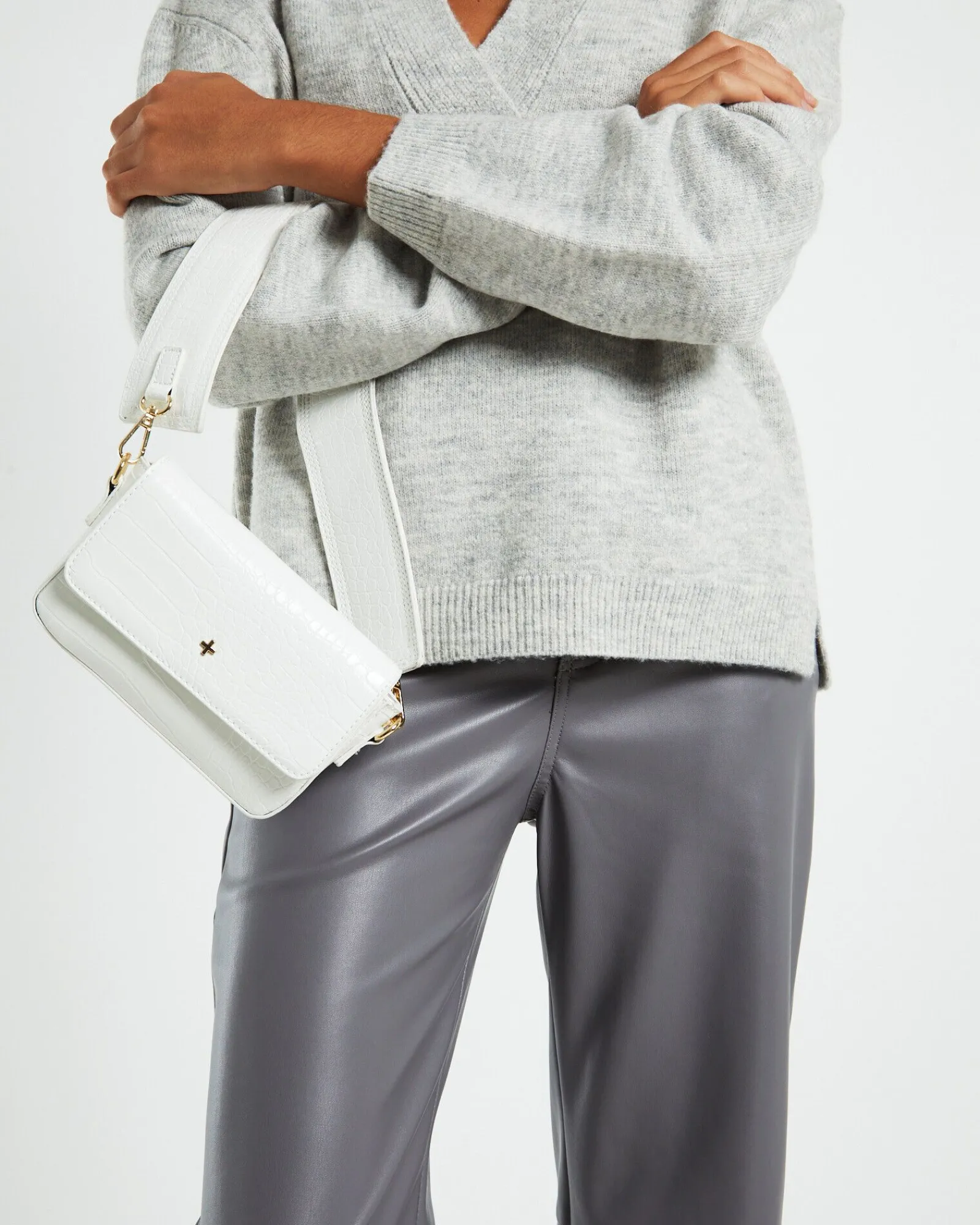 stella_shoulder_croc_bag__0.webp Sale PETA AND JAIN Stella Shoulder Croc Bag White/Gold