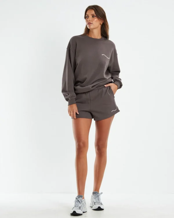 New SUBTITLED Pull On Fleece Shorts Cocoa