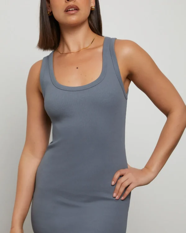 Store GENERAL PANTS CO. BASICS Super Scoop Classic Dress In Slate Grey