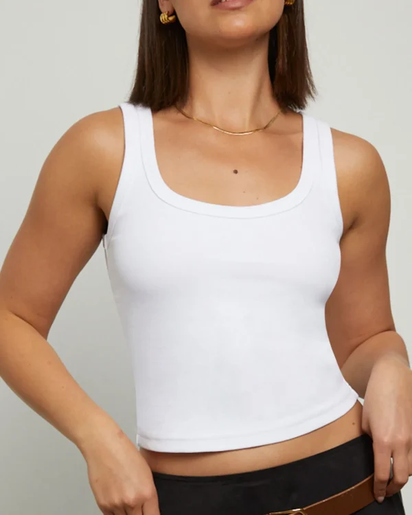 Hot GENERAL PANTS CO. BASICS Super Scoop Classic Tank Top In White