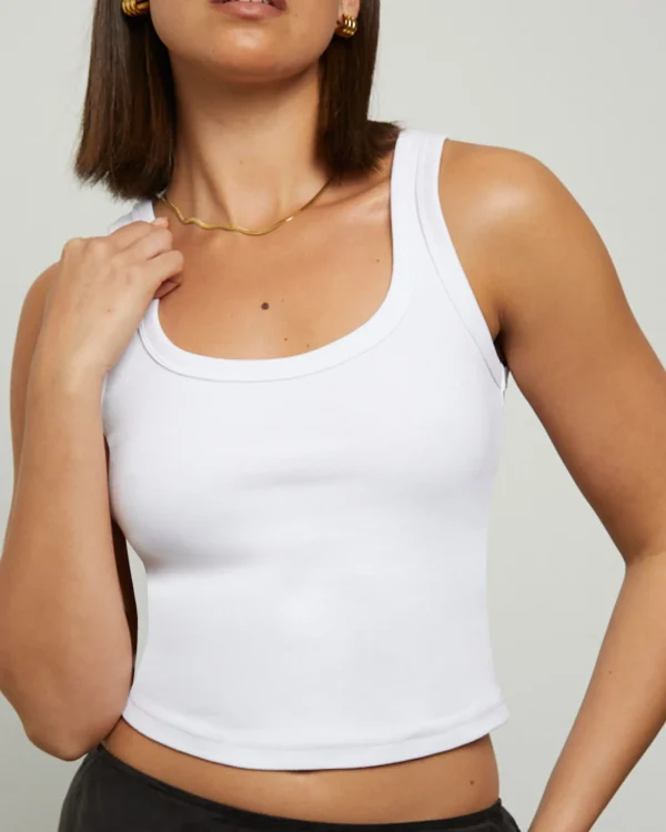 Hot GENERAL PANTS CO. BASICS Super Scoop Classic Tank Top In White