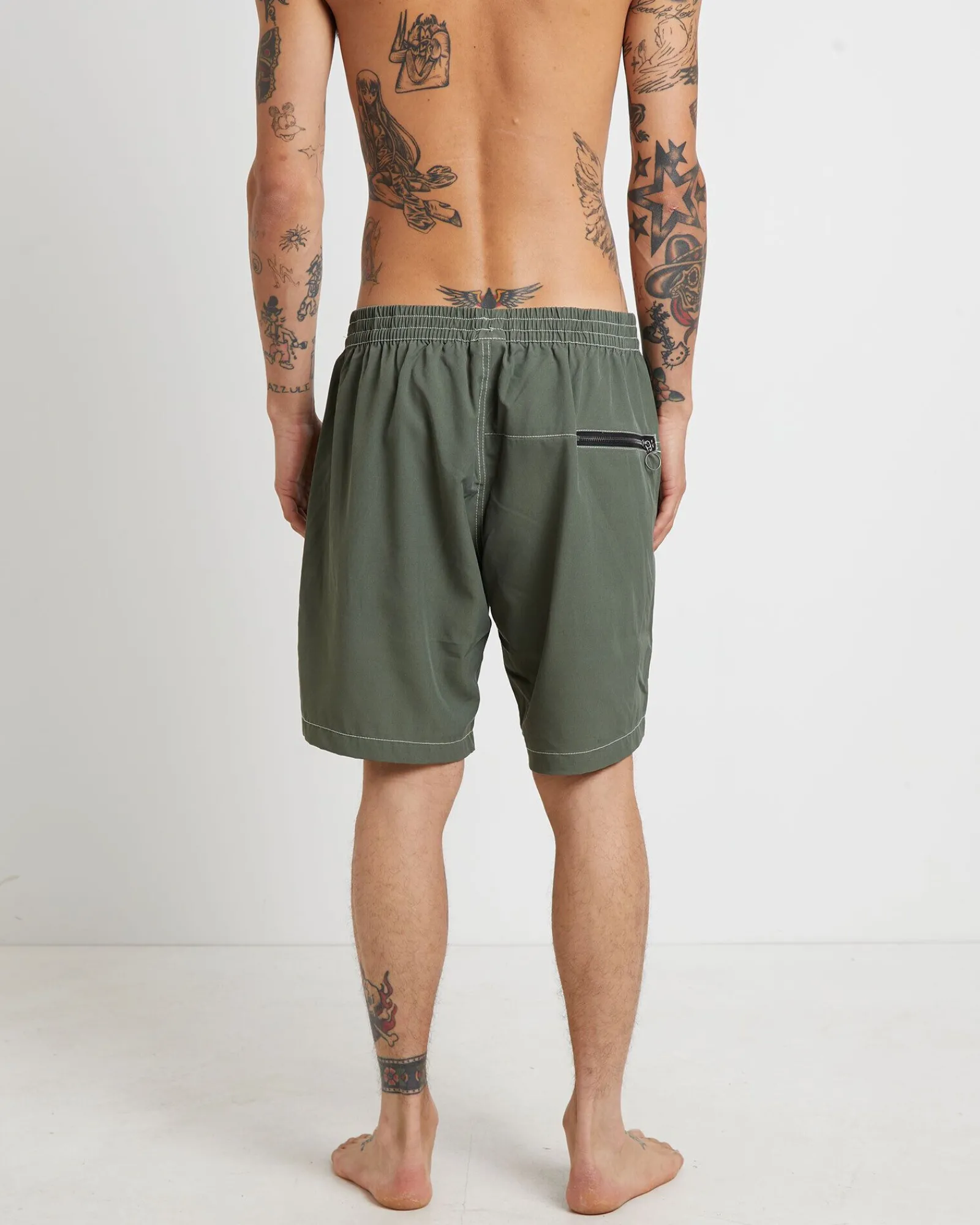swans_baggy_trunk_boardsh_2.webp Cheap FORMER Swans Baggy Trunk Boardshorts In Army Green