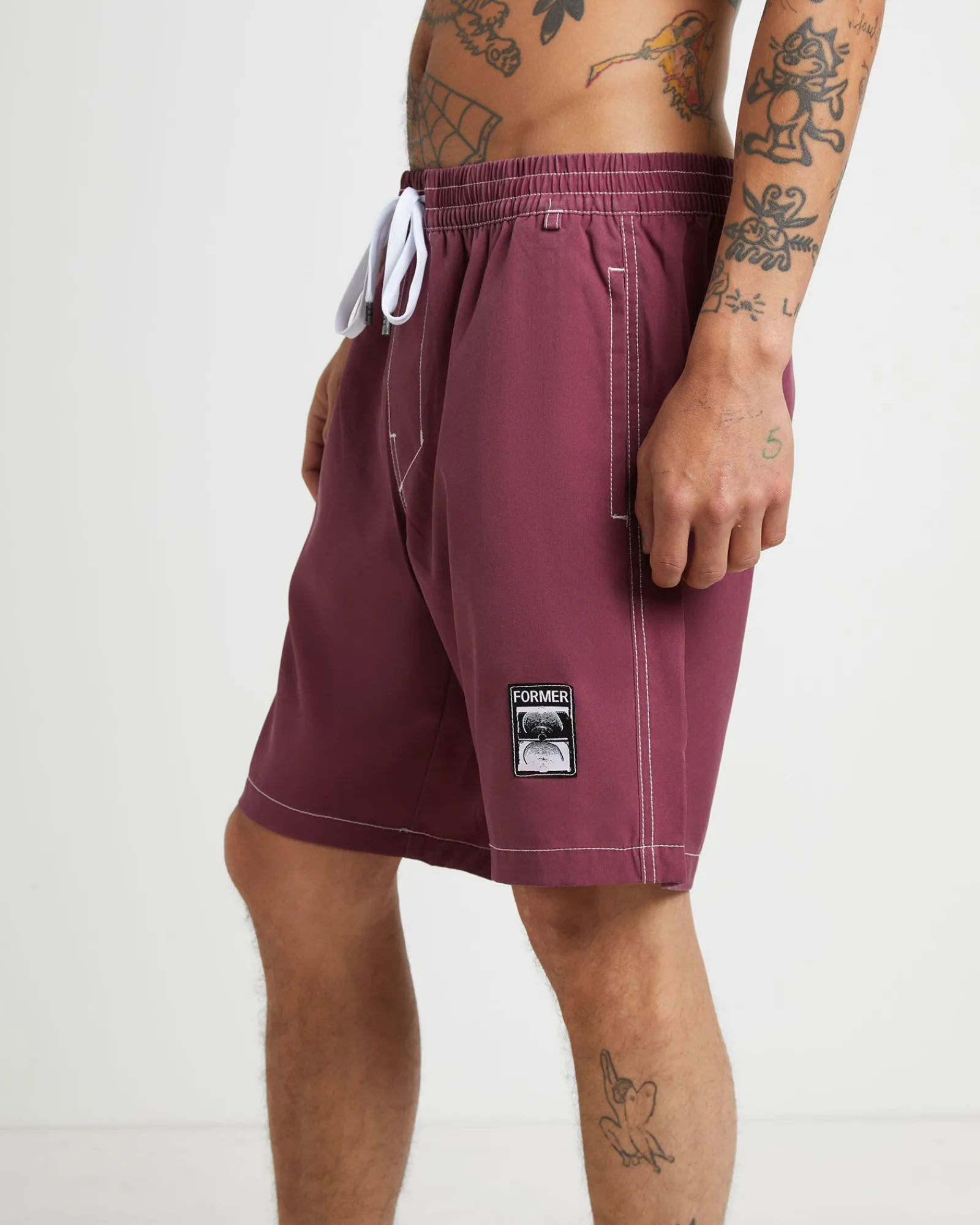 swans_baggy_trunk_boardsh_3-1.webp Discount FORMER Swans Baggy Trunk Boardshorts In Crimson