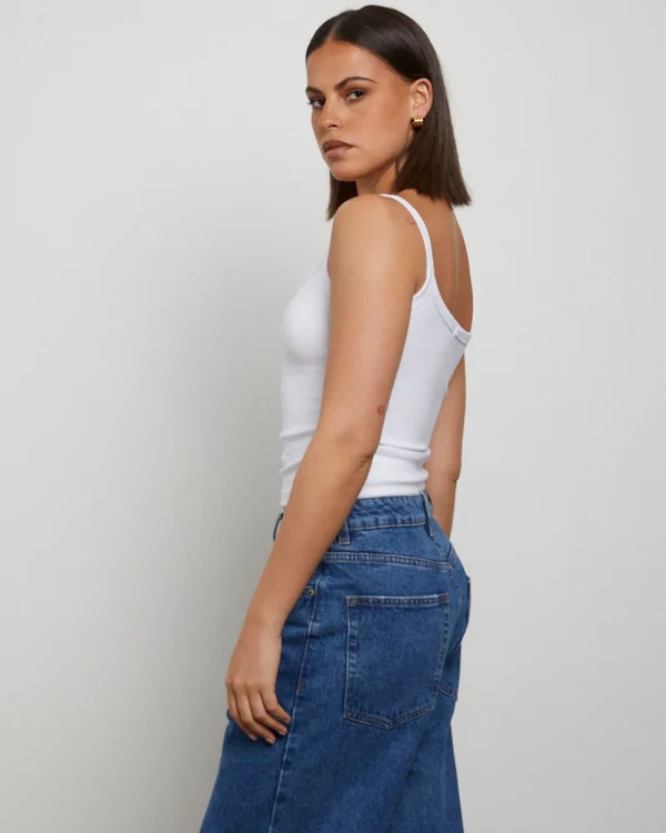 Discount GENERAL PANTS CO. BASICS Tank Top In White