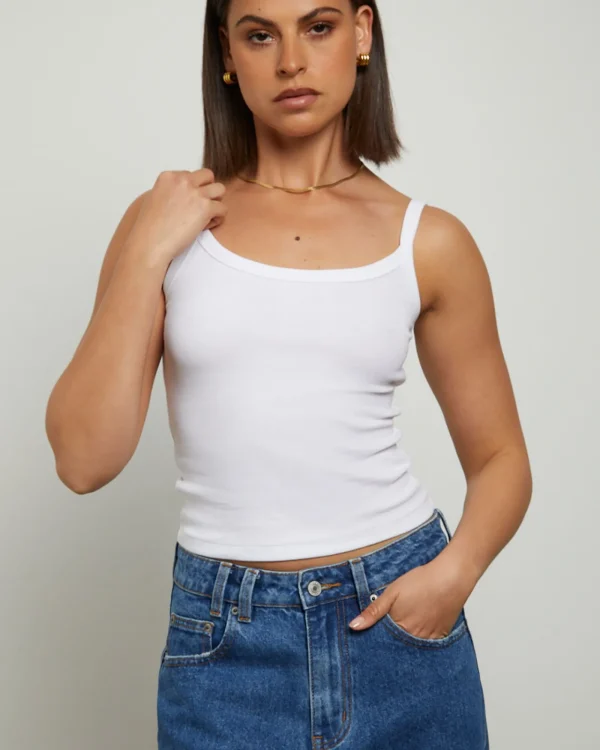 Discount GENERAL PANTS CO. BASICS Tank Top In White