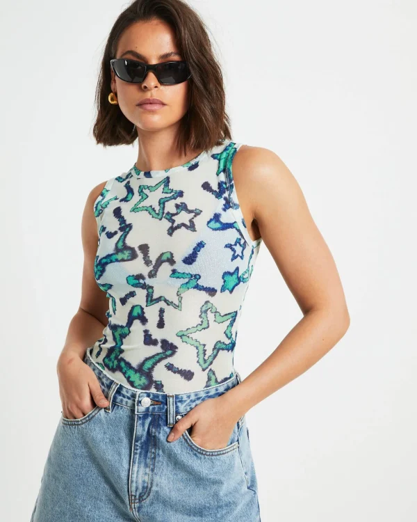 Shop NEON HART Teagan Print Mesh Tank Top In Assorted