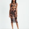 Store NEON HART Teena Multi Tie Front Midi Dress Multi