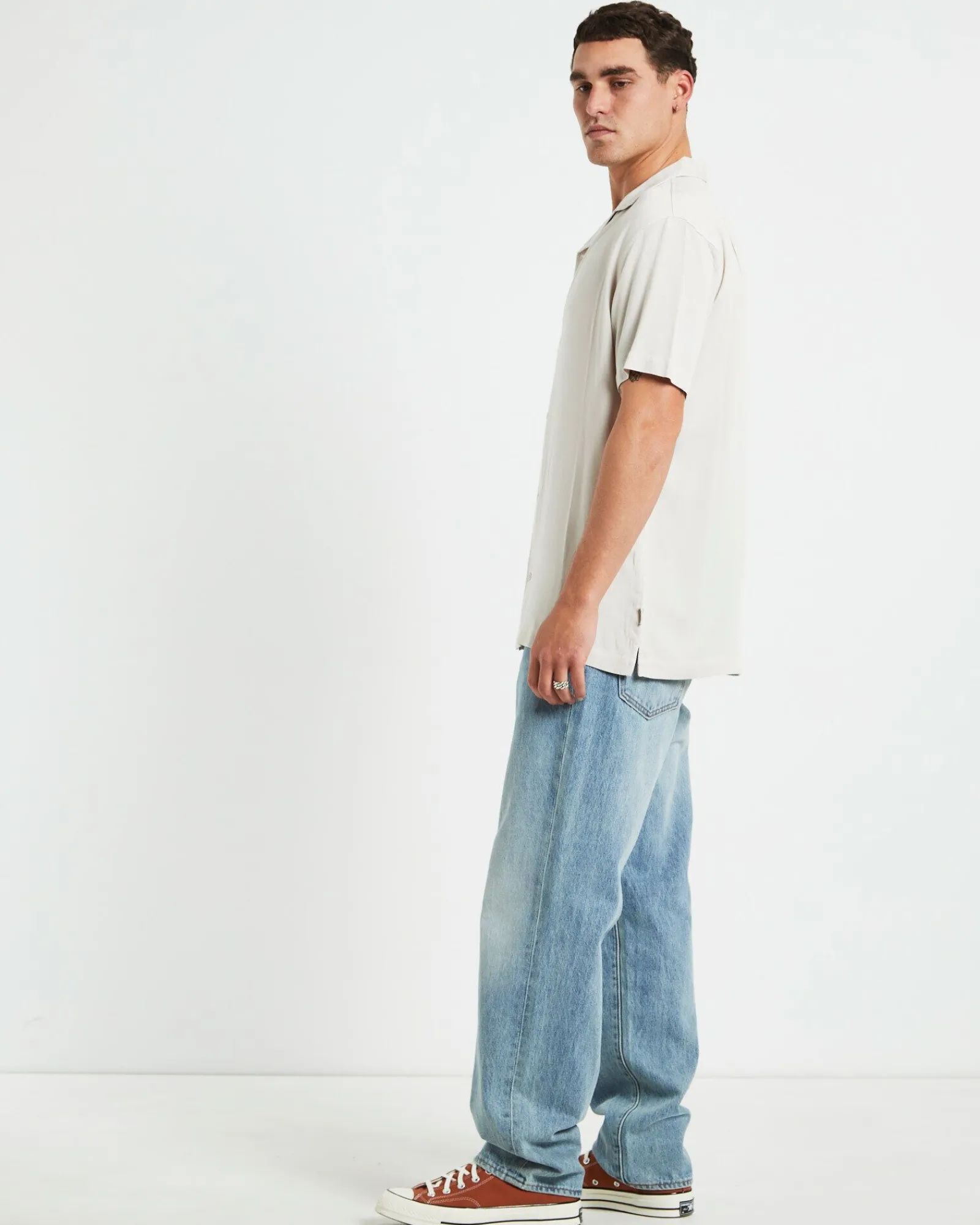 the_reckoner_short_sleeve_3.webp Sale INSIGHT The Reckoner Short Sleeve Shirt Stone