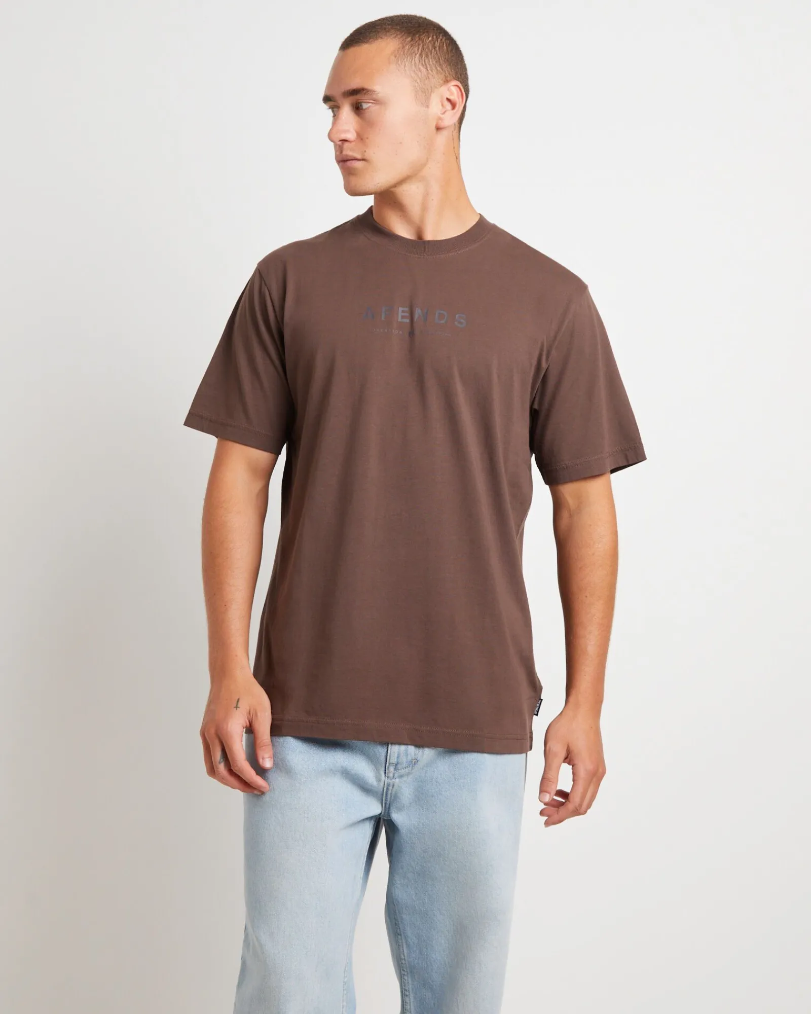 thrown_out_recycled_retro_0.webp Clearance AFENDS Thrown Out Recycled Retro Fit T-Shirt In Earth Brown
