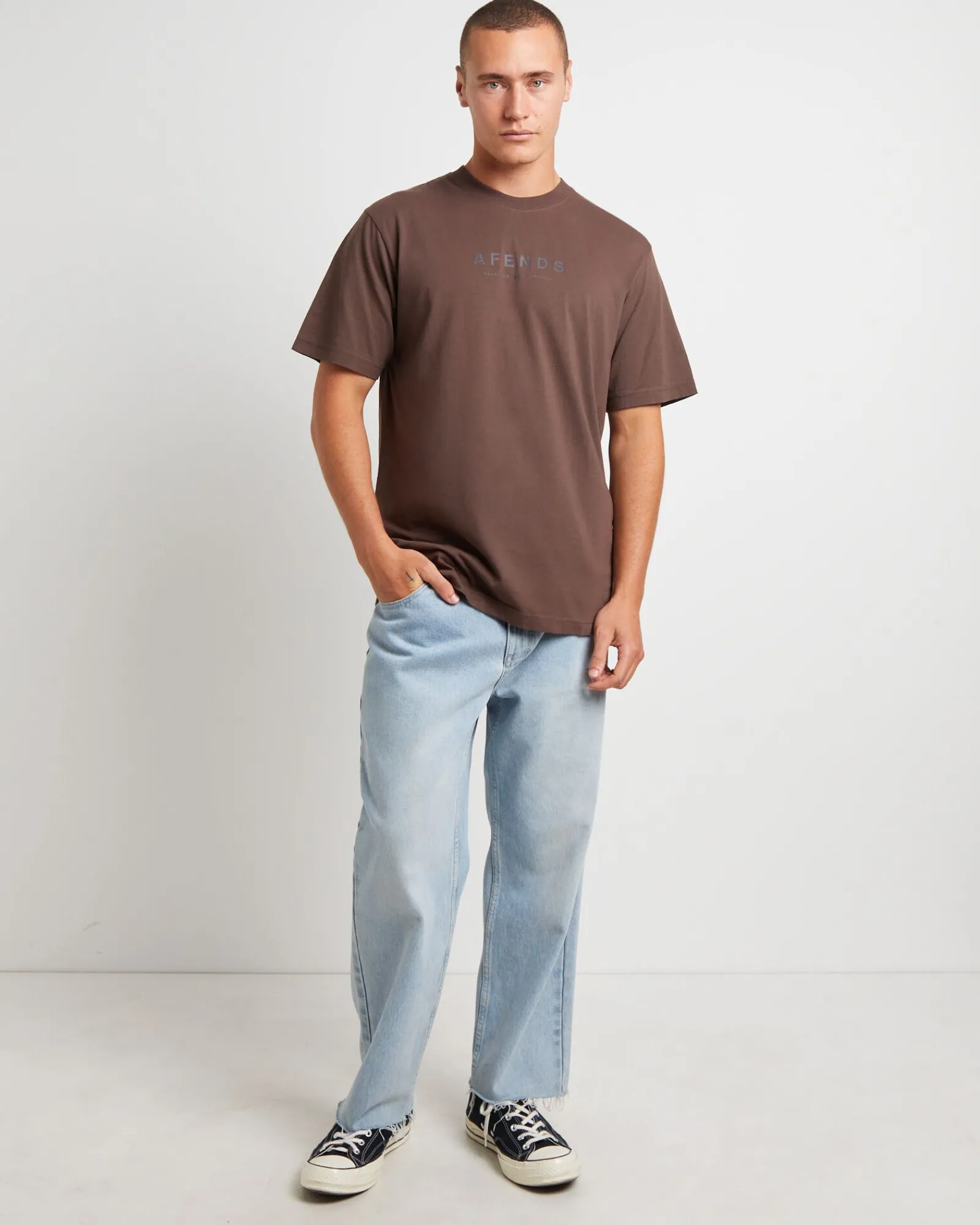 thrown_out_recycled_retro_2.webp Clearance AFENDS Thrown Out Recycled Retro Fit T-Shirt In Earth Brown