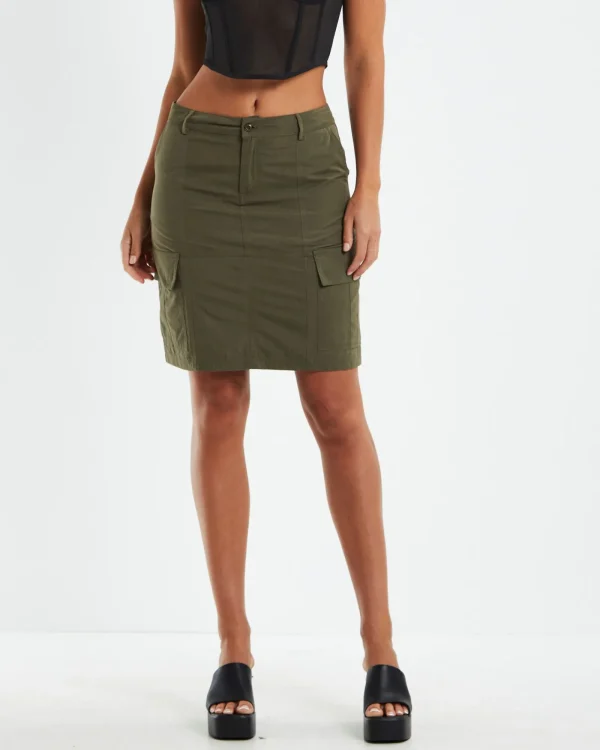 Fashion NEON HART Tibby Utility Skirt Khaki
