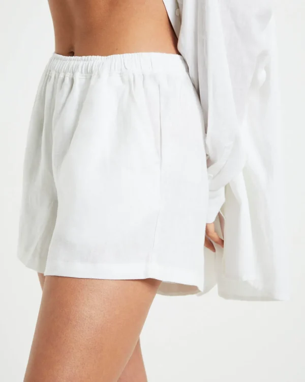 Fashion SUBTITLED Tide Linen Shorts In White