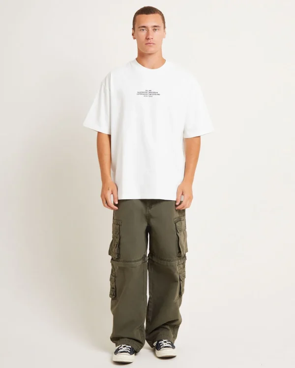 New BLACK NOISE WHITE RAIN Tour Short Sleeve T-Shirt In White