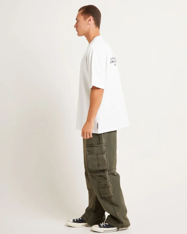 New BLACK NOISE WHITE RAIN Tour Short Sleeve T-Shirt In White