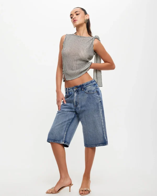 Cheap LIONESS Tranquil Top In White Stripe