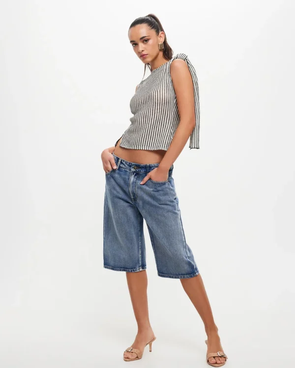 Cheap LIONESS Tranquil Top In White Stripe