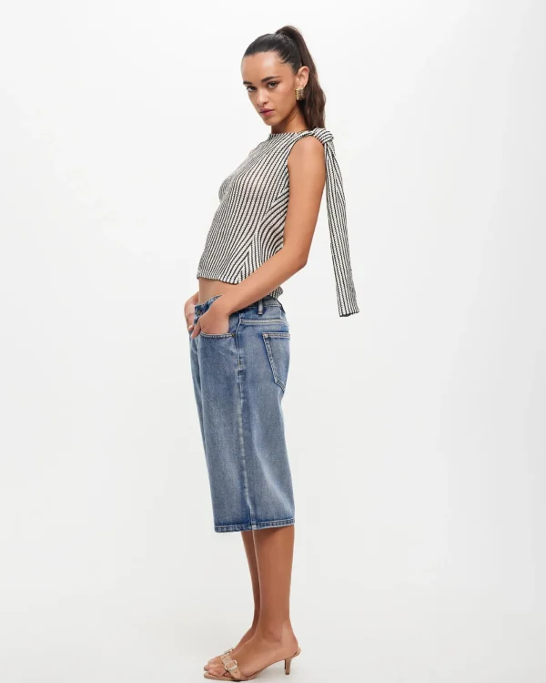 Cheap LIONESS Tranquil Top In White Stripe