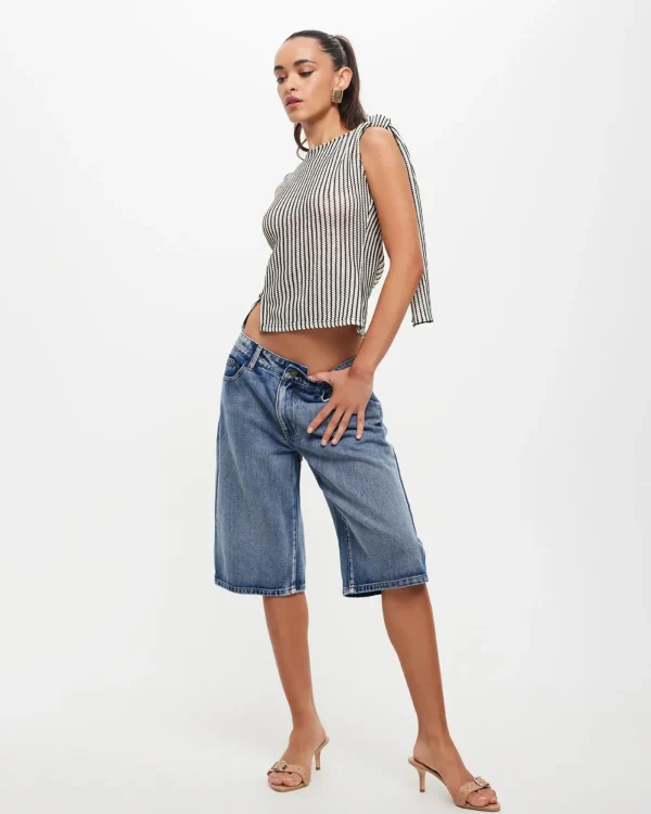 Cheap LIONESS Tranquil Top In White Stripe