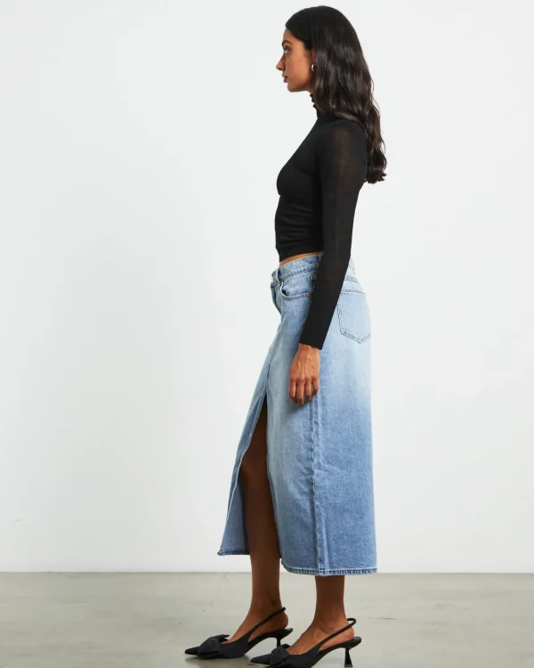 Cheap STUDIO Turtle Neck Long Sleeve Top In Black