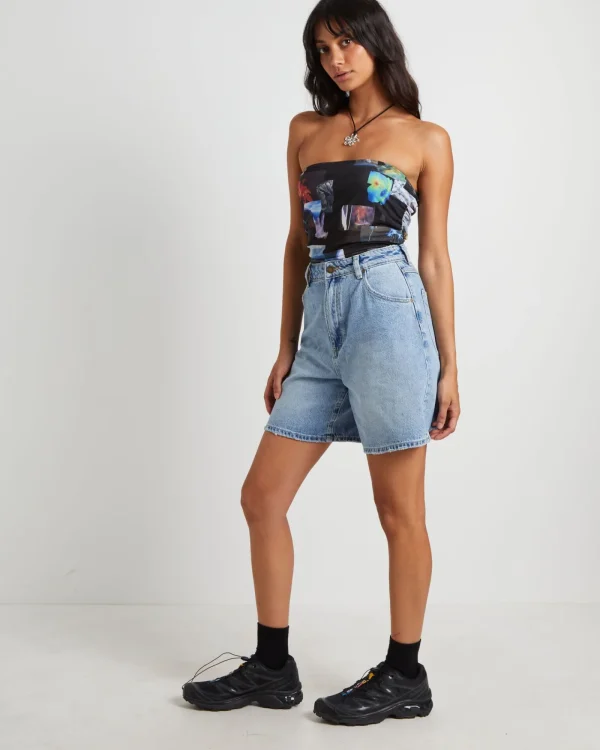 Best AFENDS Under Pressure Recycled Sheer Strapless Top In Black