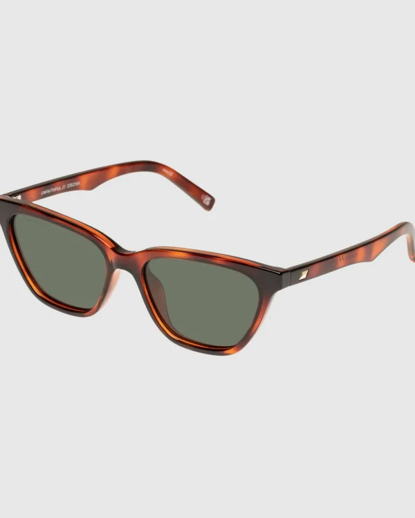 Shop LE SPECS Unfaithful Polarised Sunglasses Toffee Tort Khaki