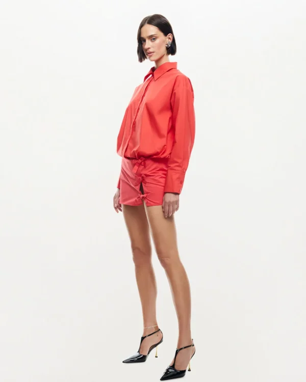 Flash Sale LIONESS Valentino Tie Long Sleeve Shirt Crimson Red