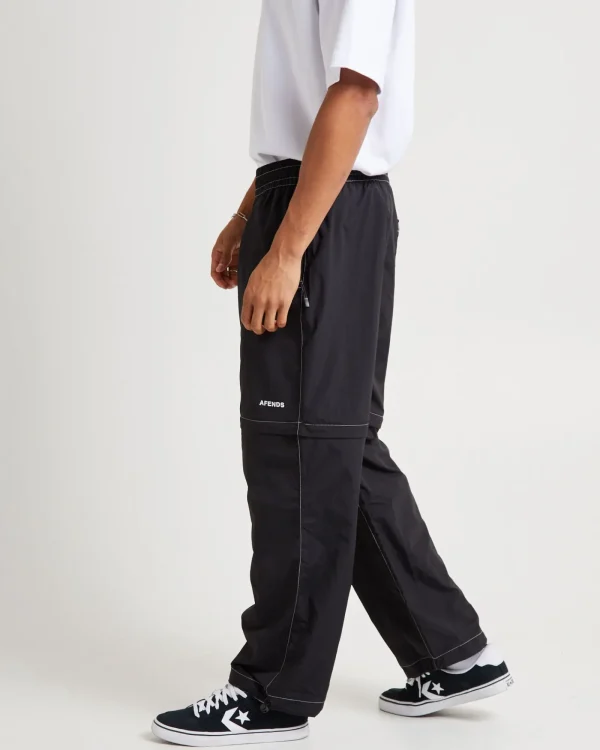 Cheap AFENDS Valley Recycled Zip Off Spray Pants Black