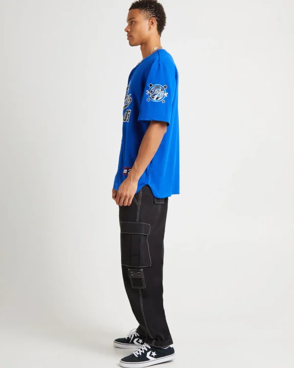 Discount FUBU Varsity Baseball Jersey Blue