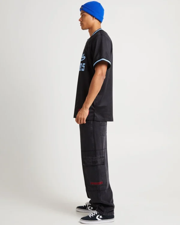 Cheap FUBU Varsity Mesh Short Sleeve T-Shirt Navy