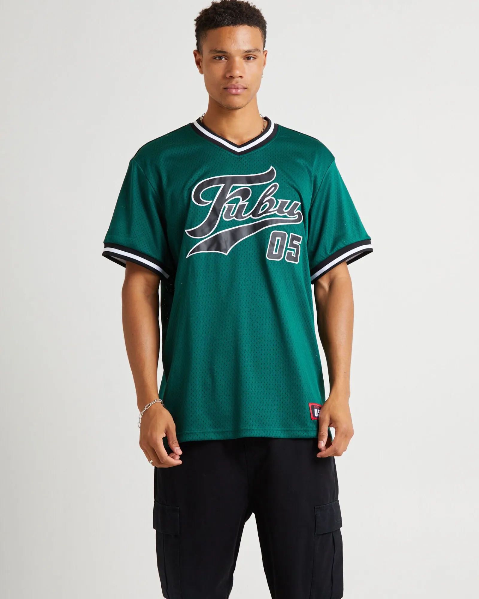 varsity_mesh_tshirt_dark__1.webp Best Sale FUBU Varsity Mesh T-Shirt Dark Green