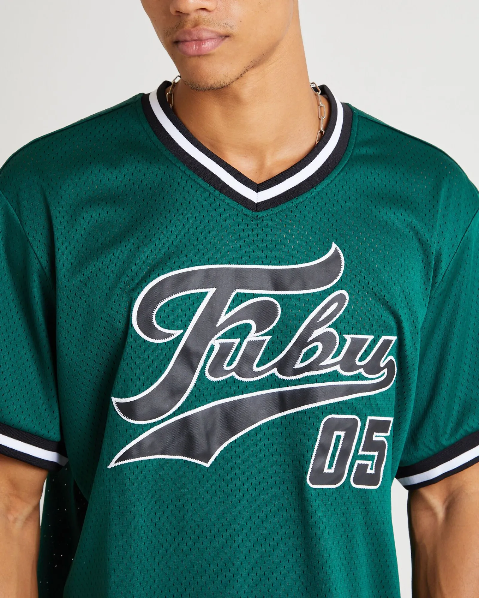 varsity_mesh_tshirt_dark__6.webp Best Sale FUBU Varsity Mesh T-Shirt Dark Green
