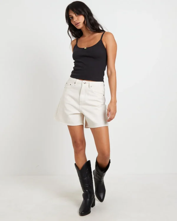 Shop INSIGHT Vinnie Vintage Denim Shorts In Chalk White