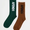 Hot AFENDS Vinyl Recycled Socks 2 Pack - Toffee/Emerald